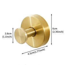 4Pcs Suction Cup Hooks, Reusable Towel Hooks No-Drill Shower Hook Gold Tone