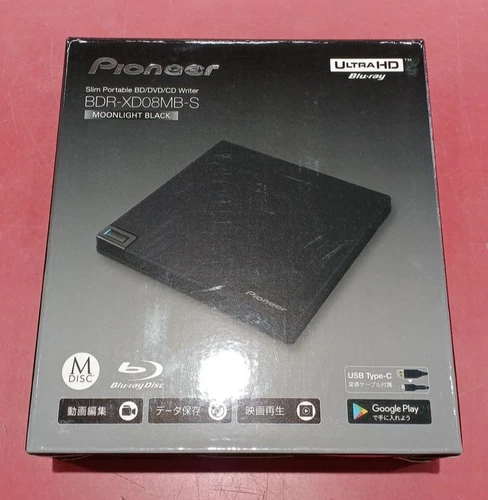 Pioneer BDR-XD08MB-S External Blu-ray DVD CD Writer USB 3.0 Black Japan
