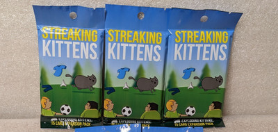 3 Packs Streaking Kittens - Exploding Kittens First Expansion Pack Card Game