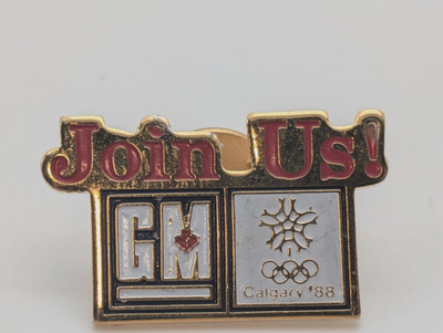 1988 Winter Olympics Calgary GM Sponsor Join US! Small Tack Pin