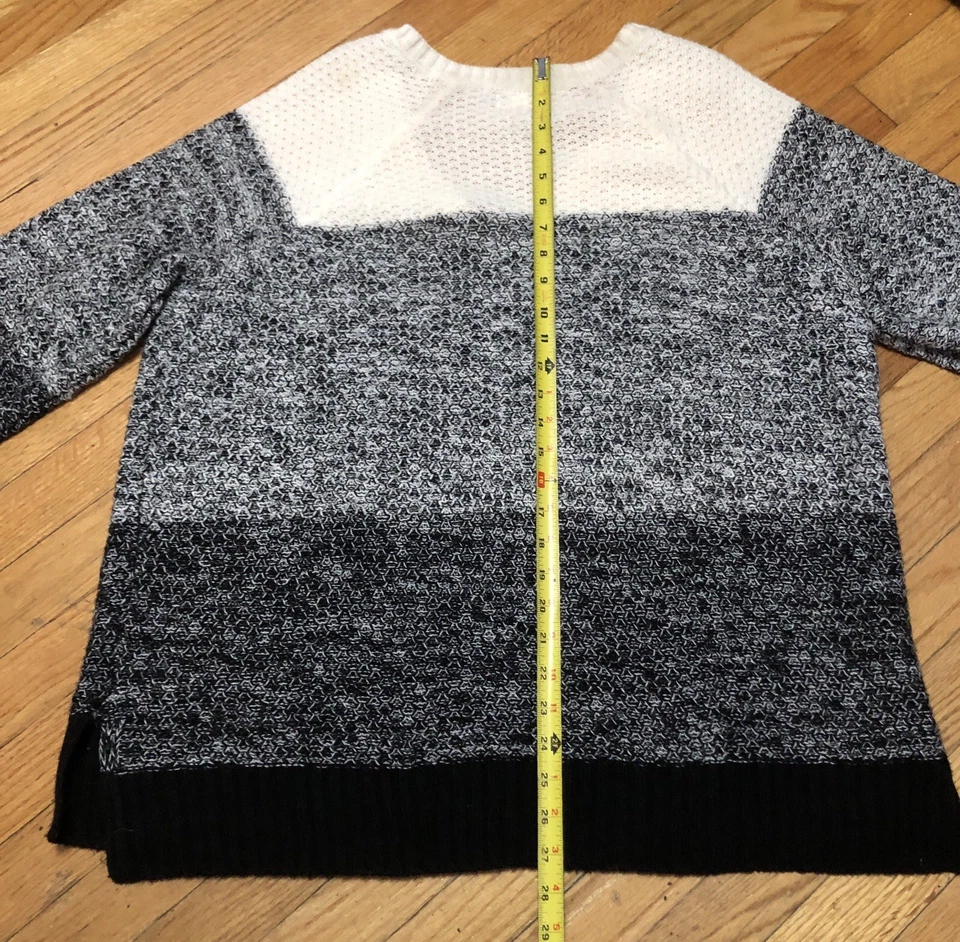 SO Perfectly Soft Perfectly You V-Neck Striped Ombre Knit L/S SWEATER Women’s 2X - Image 3 of 4