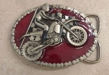 Bergamot Brass Works Belt Buckle - Motocross Motorcycle Bike Vintage 1983