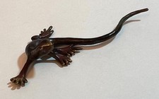 Vintage Signed Metal Gecko Lizard Bronze ? 3 15/16" Long