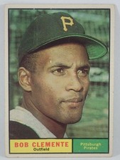ROBERTO BOB CLEMENTE #388 1961 TOPPS BASEBALL CARD RAW UNGRADED