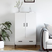 Highboard Hochglanz-Weiß 69,5X31X115 Cm Holzwerkstoff