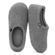 Women's Teddy Fleece Closed Back Indoor Slipper 7-8 Dark Gray