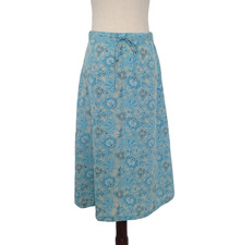 Vintage Y2k Sag Harbor Paisley Print Midi Skirt Size S Blue Western Boho Fairy