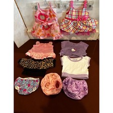 Lot of 9 Build a Bear Clothes 2 Dresses, 4 Shirts, and 3 Shorts
