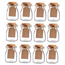 12pcs Vintage Glass Favor Jars with Cork Lids for Wedding Favor 3.4 oz Each J...