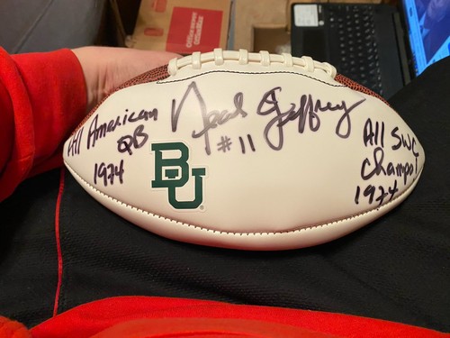 Neal Jeffrey Baylor Bears signierter Fußball mit Auszeichnungen Baylor Bears QB Legende! - Bild 1 von 9