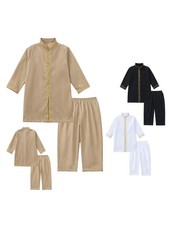 Boys Outfit Show Two Piece Elastic Waistband Ethnic Style Worship Long Sleeve