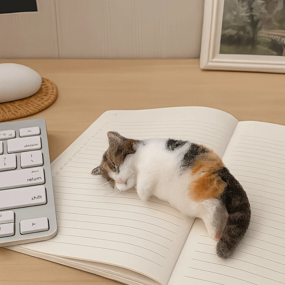 Beginner Friendly Wool Felt Cat Material Bag  Beginner Craft - Image 4 of 4