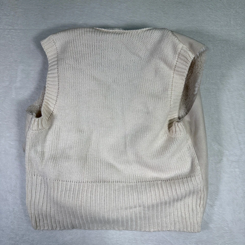 Chaleco forrado de sherpa de gamuza sintética crema LOFT Outlet para mujer talla mediana Foto 2 de 4