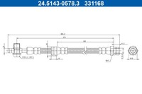 Bremsschlauch FÜR VW Tiguan (5N ), Audi Q3 (8UB, 8UG) - ATE 24.5143-0578.3