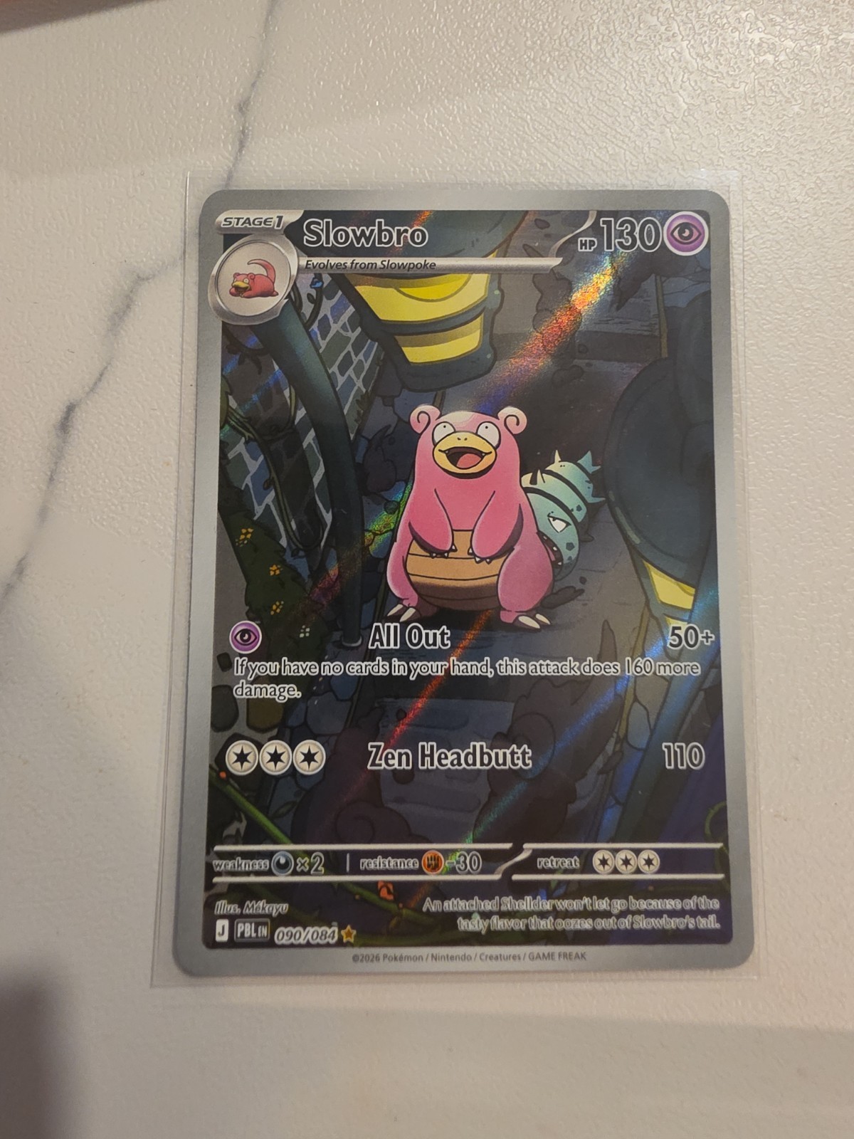 Pokemon TCG Slowbro 090/084 Pitch Black  Illustration Rare Holo 130 HP