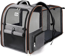 Cat Carrier Backpack, Expandable Pet Carrier with Sun Shade Full Front Opening