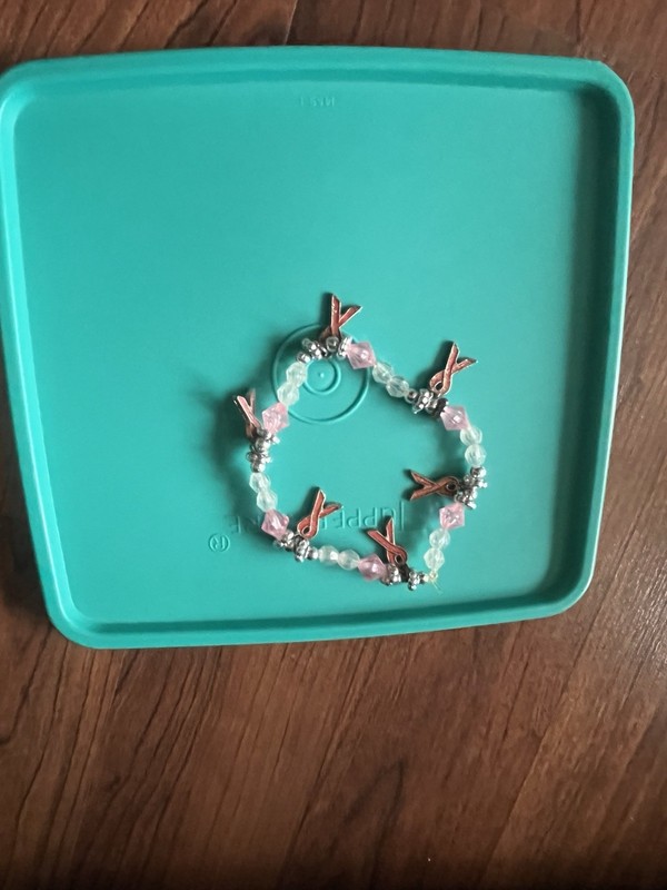breast cancer awareness charm bracelet