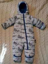 SPYDER  one piece hooded snowsuit boys 18 months foldover mittens booties