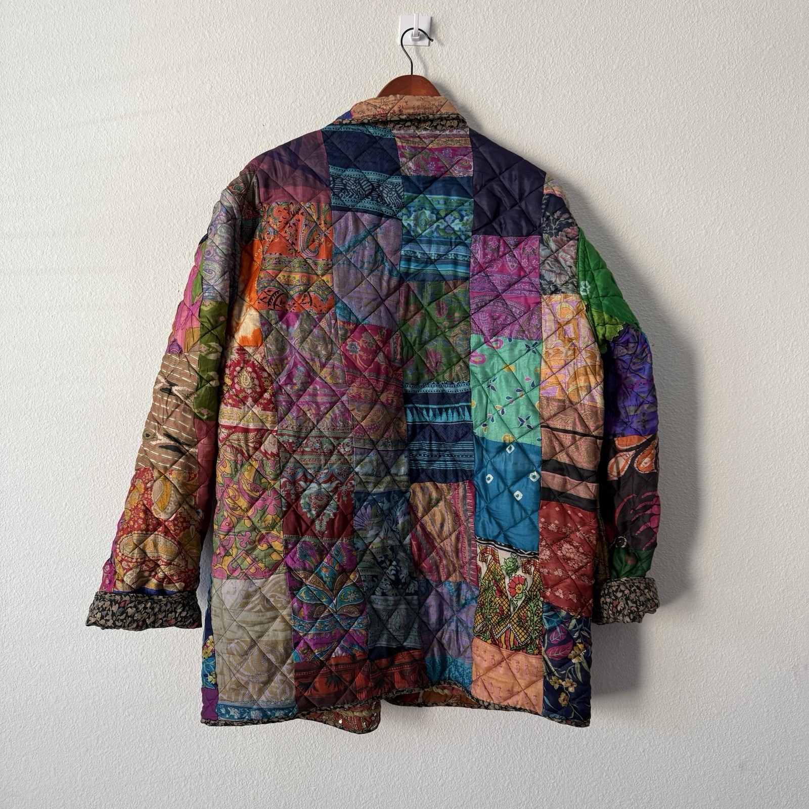 C:EED Reversible Silk Quilted Patchwork Jacket Wo… - image 2