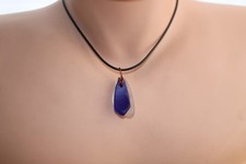 Kauai Creations Sea Glass Necklace Blue On White