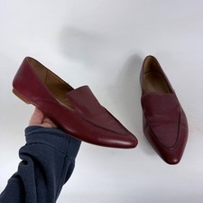 Madewell The Frances Skimmer Loafers Women's 8.5 Burgandy Leather Pointed Toe