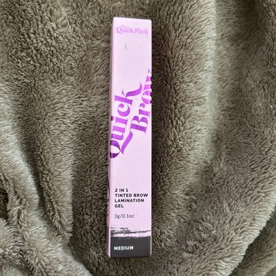 The Quick Flick 2 in 1 Tinted Brow Lamination Gel Medium Color 3g/00.1oz NIB