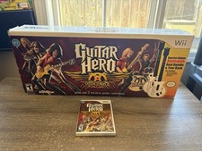 Guitar Hero Aerosmith Nintendo Wii Super Big Box Bundle 2 Guitars & Game