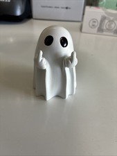 Spooky Cute Halloween Ghost Figurine w/ Funny Middle Finger, Desk/Party Decor