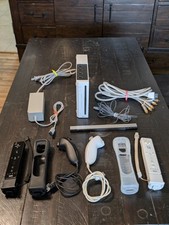 Nintendo Wii RVL-001 White Console W/ Black And White Controllers + Nunchuks