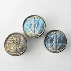 Lot Of 3 Walking Liberty Half Dollars – 1942 1942 1944– MS BU UNC – 🌈 Toned
