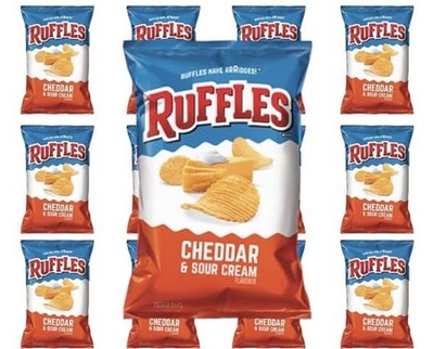 Ruffles Cheddar & Sour Cream, 1 oz. Bag (Pack of 10, Total of 10 Oz.)