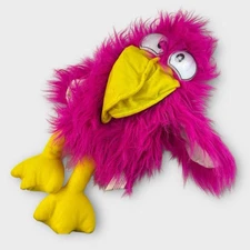 VTG Toko The Absurd Bird Toucan Hand Pupped Hot Pink Yellow Funny Weird Plush