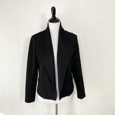 MAX STUDIO Blazer Jacket Size Small Women’s Black Open Front Pocket Long Sleeve