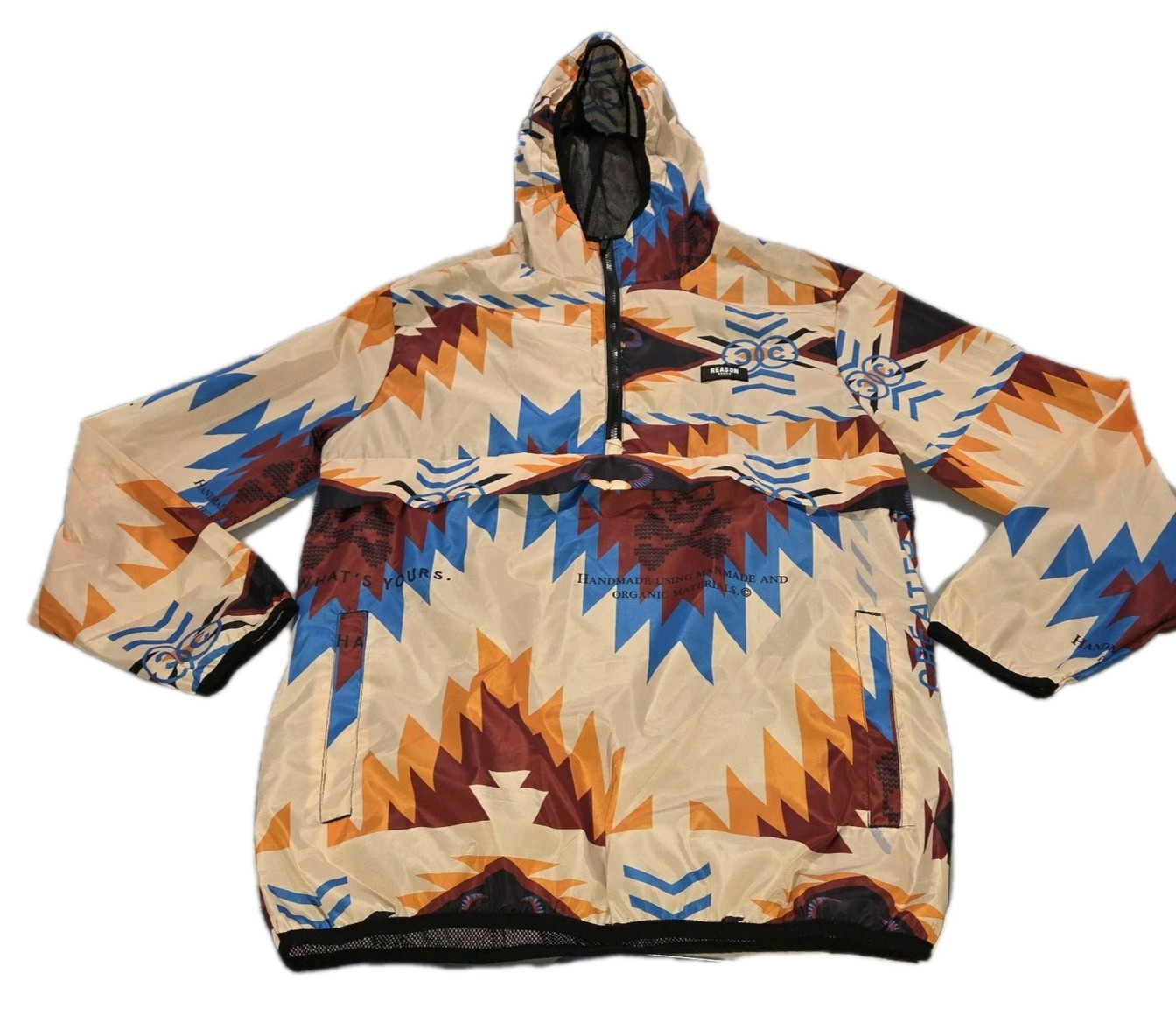 Reason Brand Aztec Pattern Multi Hood Pullover Wi… - image 3