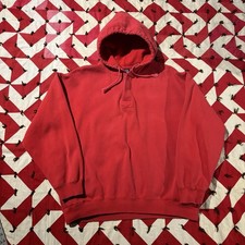 Vintage Gap Red Henley Hoodie Mens Large As Is Faded READ FLAWS