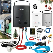 Camplux Outdoor Gas Water Heater Instant Hot Portable Shower Camping RV Pump Kit