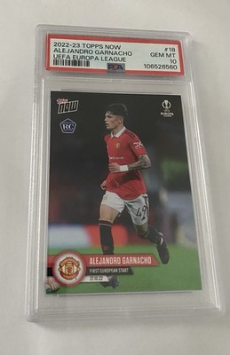 2022-23 Topps Now Rookie Alejandro Garnacho #18 UEFA Europa League PSA 10 RC GEM