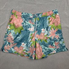 Nike Club Flow Shorts Mens XXL Mint Turquoise Floral Swim Athletic Trunks Lined