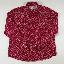 Vintage Wrangler Mens Floral Pearl Snap Western Cowboy Shirt XL Long Sleeve