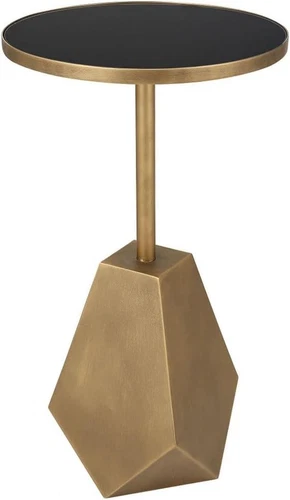 Comet Antique Bronze & Black Stylish Accent Table - Picture 3 of 5