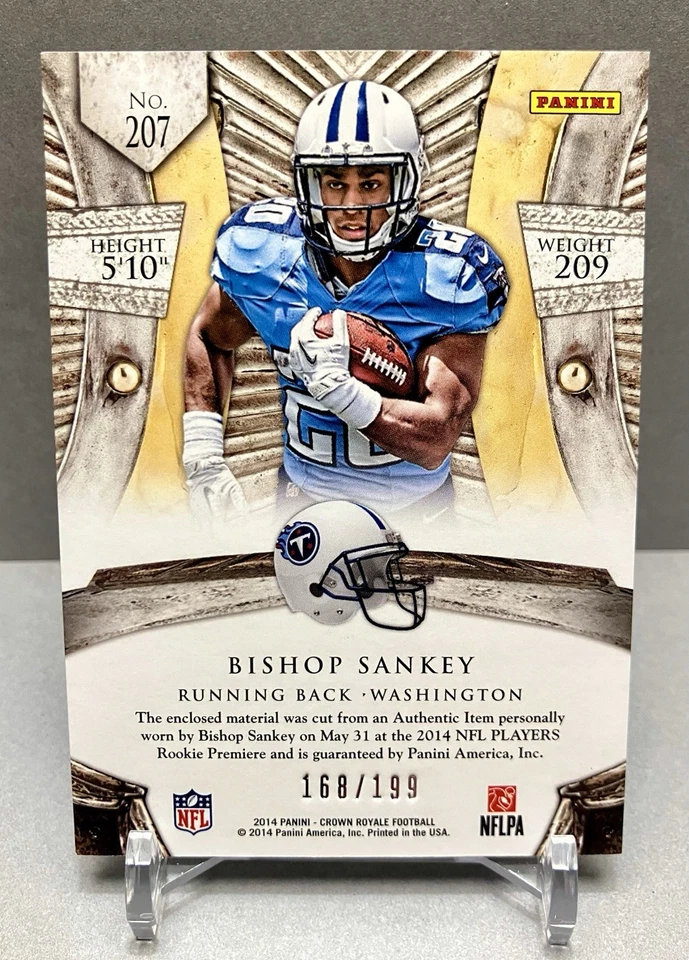 2014 BISHOP SANKEY Crown Royale /199 ROOKIE SILHOUETTES Materials RC Card# 207 - Image 2 of 3