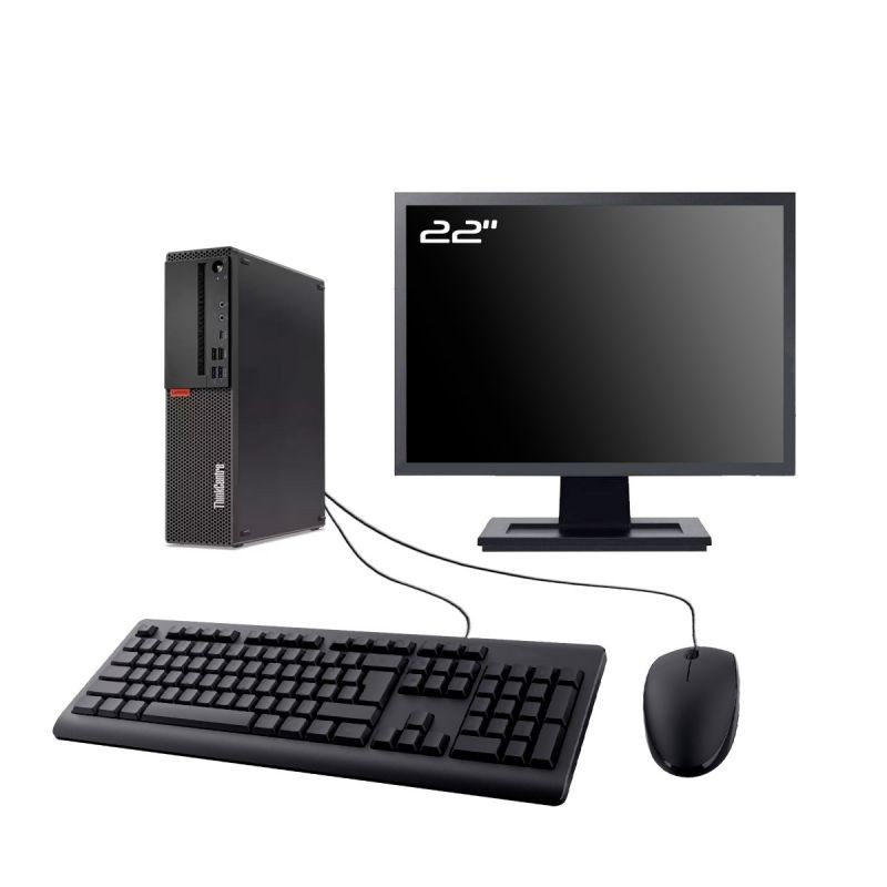 PC Lenovo M920s SFF Ecran 22" Intel I5-8400 RAM 8Go SSD 2To Wifi W11
