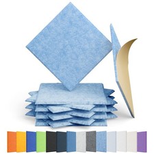 12 Pack Square Acoustic Panels Self Adhesive 12pcs, Light Sky Blue