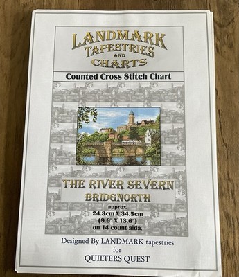 Vintage Landmark Kreuzstich-Set komplett ''Bridgnorth, The River Severn''