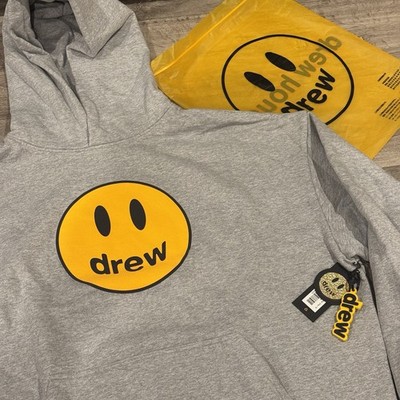 DREW HOUSE Medium heather grey mascot hoodie Justin Bieber NEW authentic