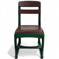 Vintage American Seating Co. Green & Brown Wooden Child's School Chair 22"