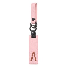 Initial Letter Keychain, PU Leather Alphabet Keychain Pink Letter-A