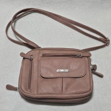 MultiSac Brown Pocketed Full Zip Adjustable Crossbody Bag Women's Purse