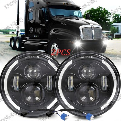 2x For Kenworth T2000 1997-2011 DOT 7'' Inch Round LED Headlights High Low Beam