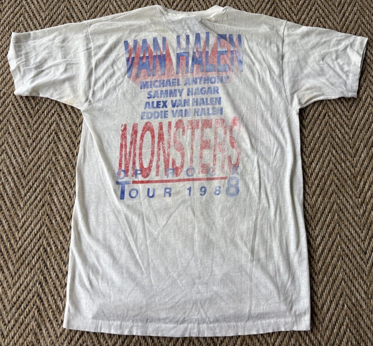 VAN HALEN Monsters Of Rock Vintage 1988 Concert Tour Tshirt Large